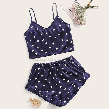 Lace Dot Print Pajama Set