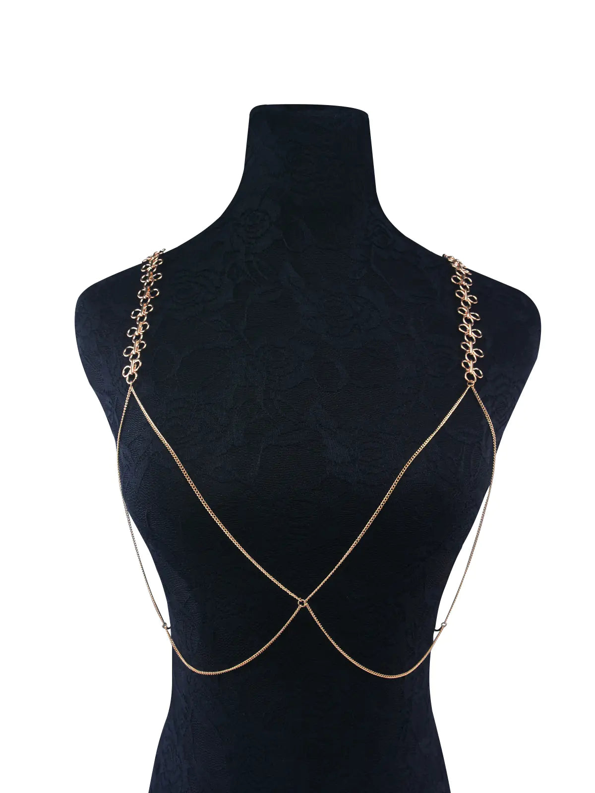 Fashionable Metal Chain Bra and Body Jewelry Bikini