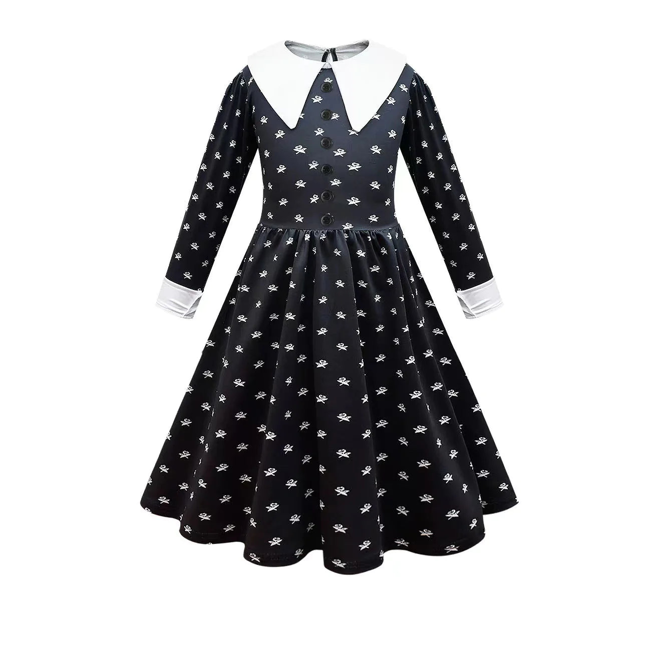 Wednesday Adams Cosplay Dress - Black Tulle Skirt