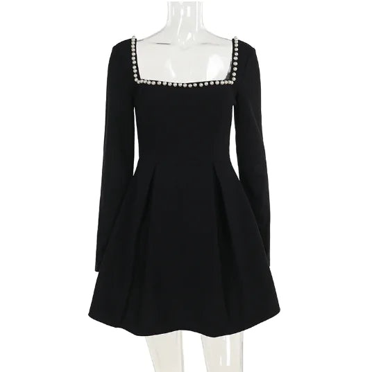 Jane Dress with Pearl Square Neck (One Piece)