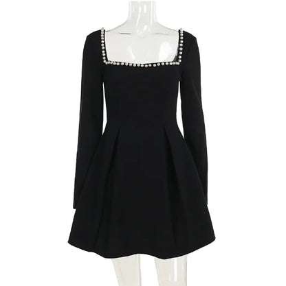 Jane Dress with Pearl Square Neck (One Piece)