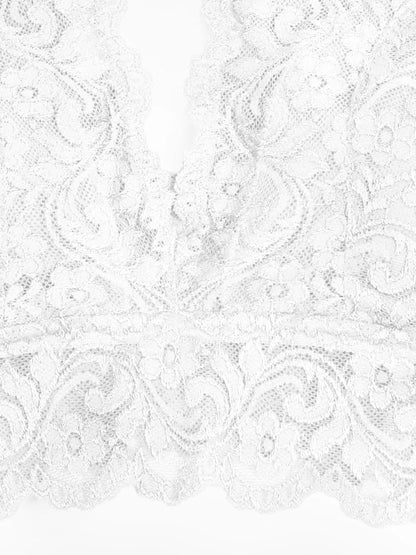 Smart &amp; Sexy Signature Lace Deep V, Wireless Bralette for Women, available in Multi Packs Small White - 1 Pack
