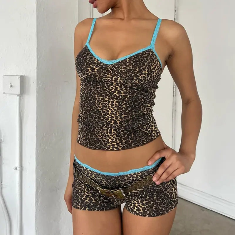 90s Leopard Print Set