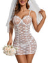 White Wedding Babydoll Lingerie front view