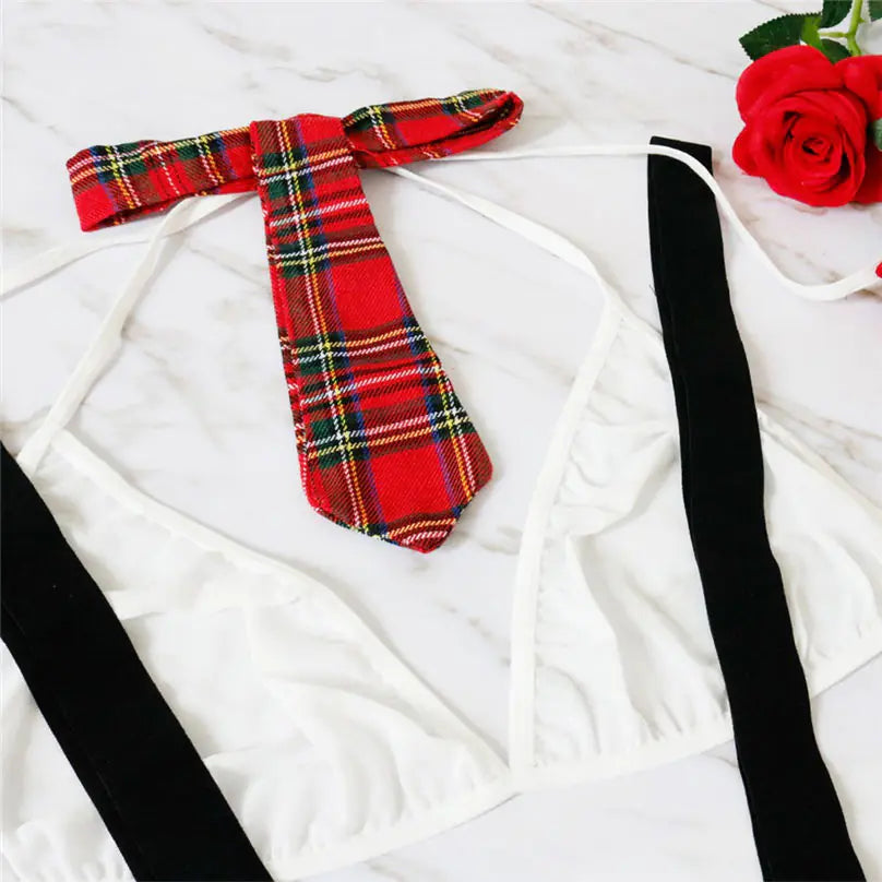 Plus Size Sexy Schoolgirl Cosplay Lingerie Costume