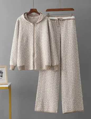 Two Piece Casual Zipper Coat &amp; Trouser