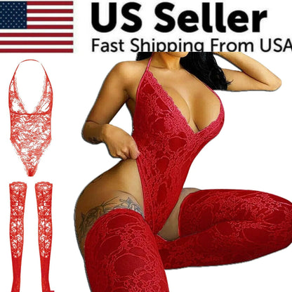 Women Lace Sexy Lingerie Nightwear Babydoll Sleepwear Bodysuit Dress Plus Size