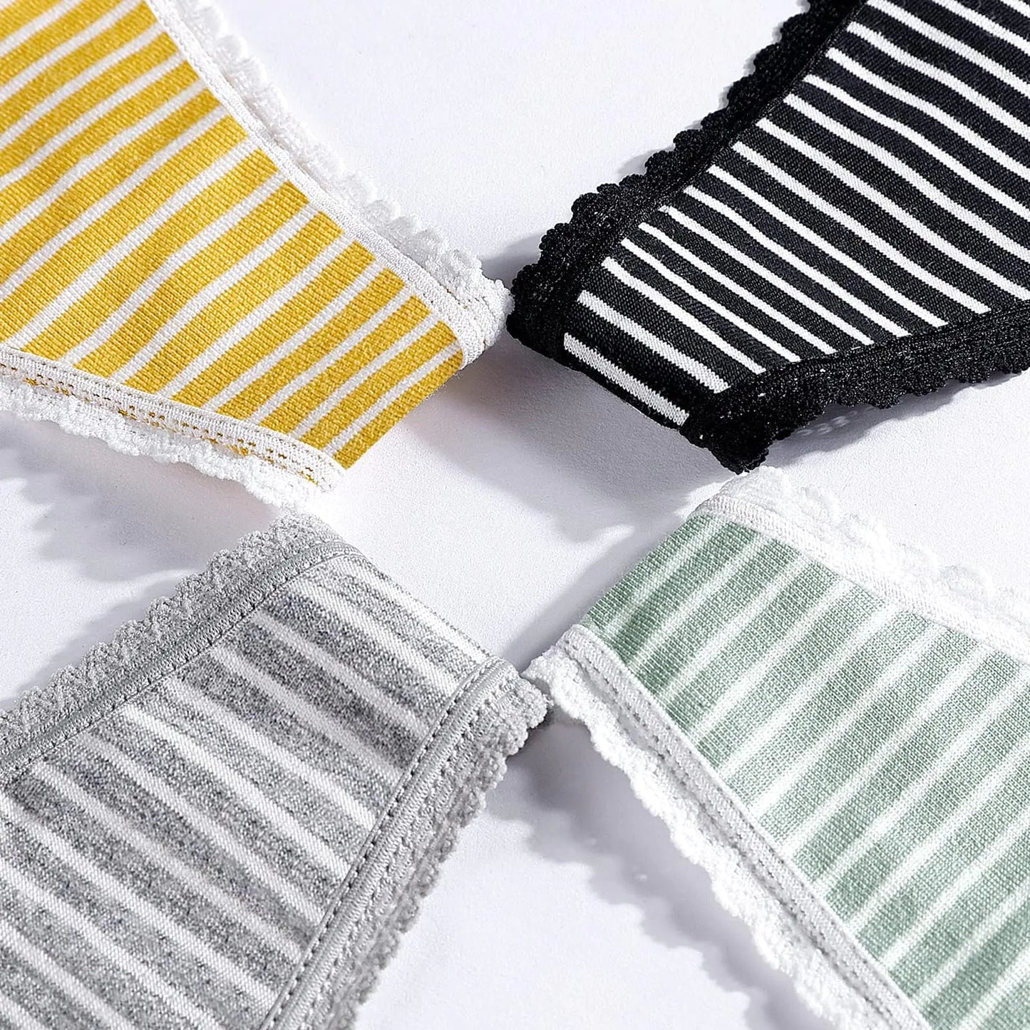 ANNYISON Women's Thongs, T Back Low Waist See Through Panties Cotton Seamless Lace Thongs for Women Medium Multicoloured G - 10 Pack