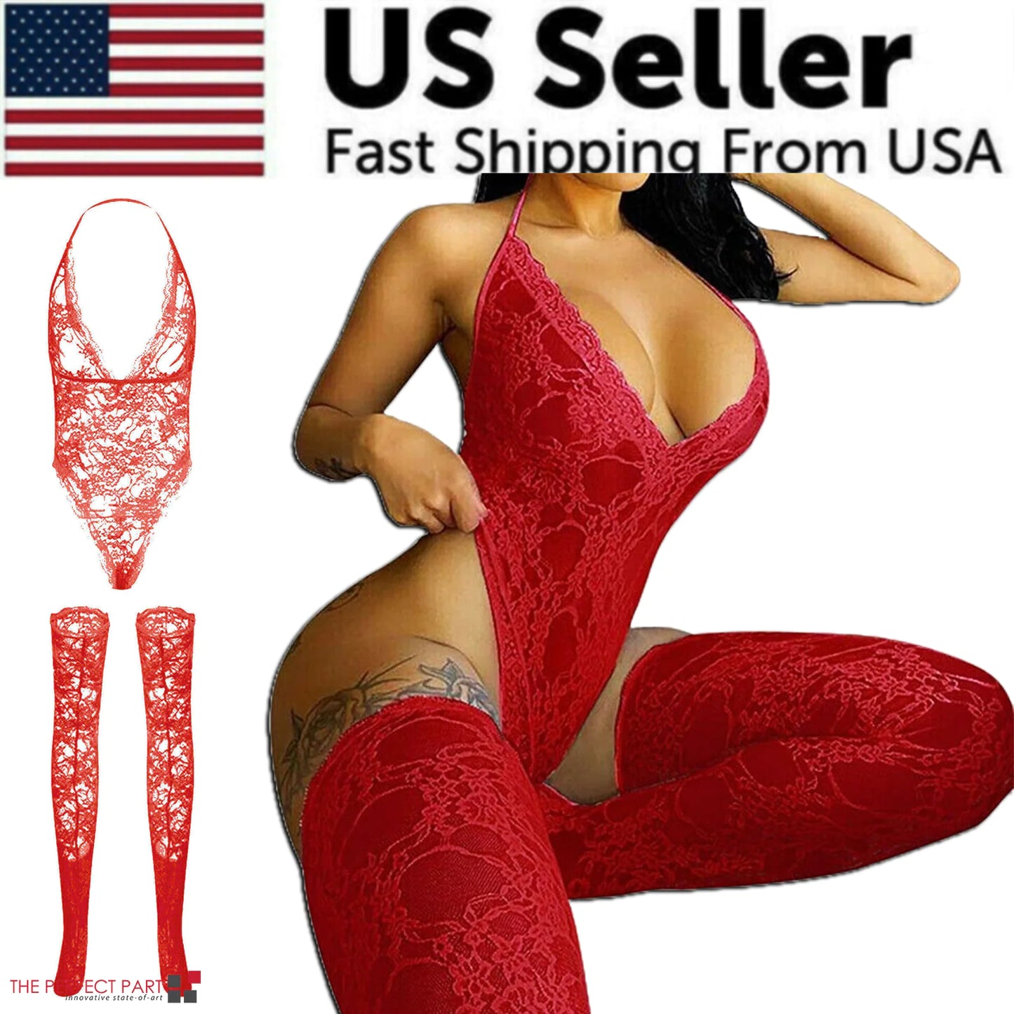 Women Lace Sexy Lingerie Nightwear Babydoll Sleepwear Bodysuit Dress Plus Size