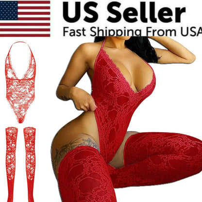 Women Lace Sexy Lingerie Nightwear Babydoll Sleepwear Bodysuit Dress Plus Size