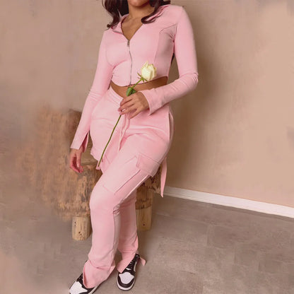 Urban Ease High-Waist Cargo Suits