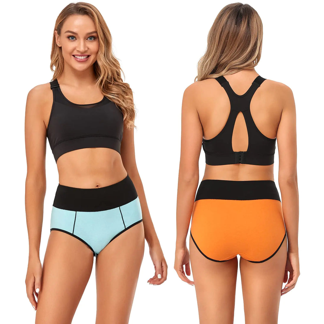 ASIMOON Tummy Control High Waisted Underwear for Women Cotton Plus Size Full Coverage Panties Ladies Briefs X-Large Multicoloured-a-5 Pack