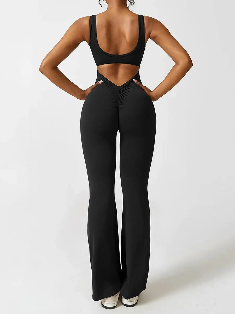 Backless Flare Yoga Bodysuit