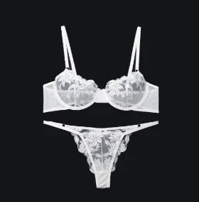 Tifany Lingerie Set with Sheer Lace Bra (One Set)