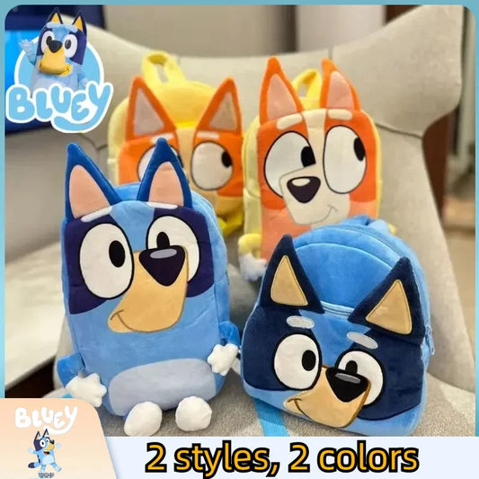 Bluey Children Schoolbag Cartoon Bluey Family Plush Backpack Picnic And Travel Photo Snack Bag Children Gifts