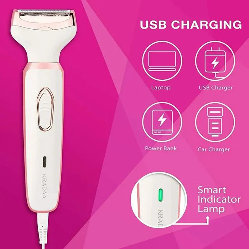 Electric Hair Removal Device Four in One Waterproof Razor Body Painless Hair Removal Device USB Charging Low Noise Beauty Tool