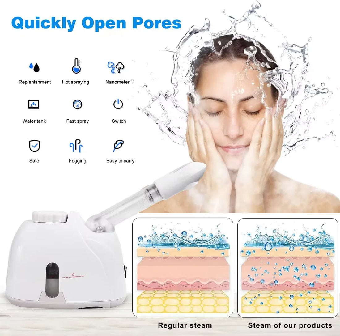 Face Steamer Hydrating and Moisturizing for Deep Hydration and Cleansing of the Face Spa Skin Care Home Beauty Instrument