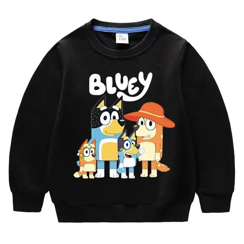 Bluey's New Children's Spring And Autumn Round Neck Sports Sweatshirt Children's Long-sleeved Casual Tops For Boys And Girls