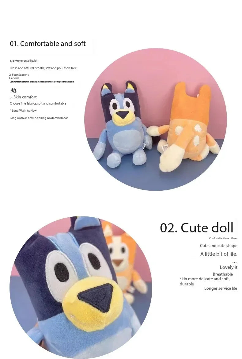 17/28cm Bluey &amp; Bingo Family Plush Toys - Cartoon Dog Stuffed Animals, Soft Plush Dolls, Perfect For Birthday &amp; Christmas Gifts