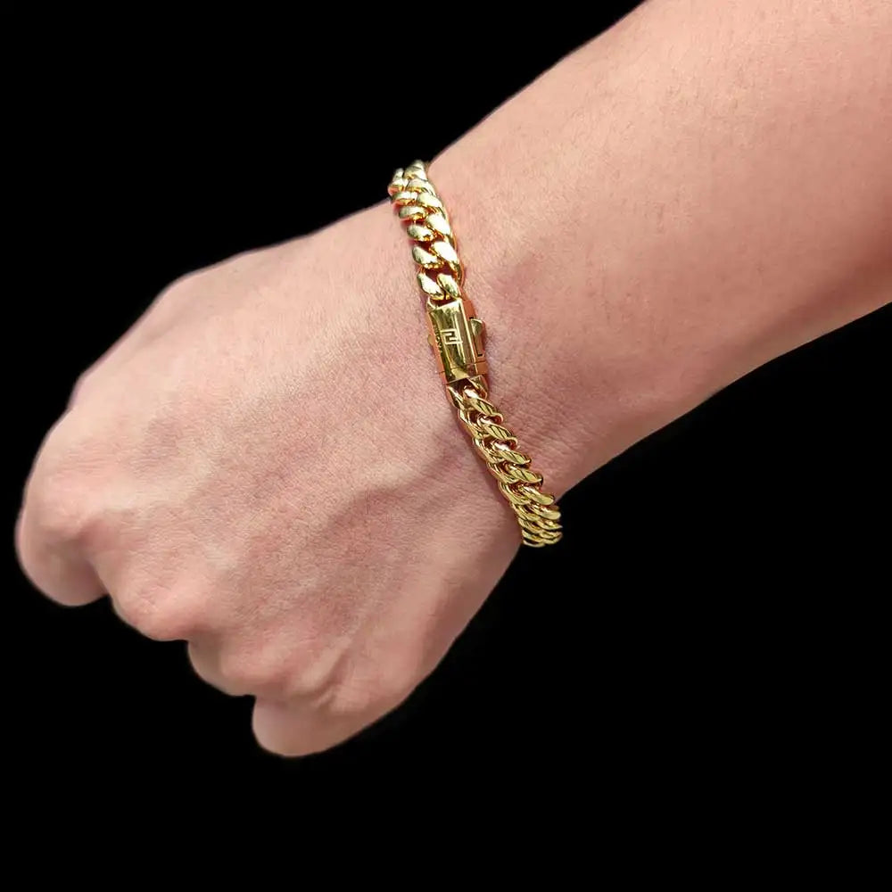 Hip Hop Stainless Steel Cuban Link Chain Necklace For Men Women Cuban Bracelet Jewelry Custom Logo On Front Back