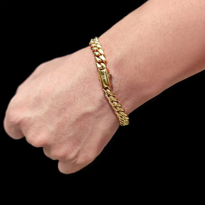 Hip Hop Stainless Steel Cuban Link Chain Necklace For Men Women Cuban Bracelet Jewelry Custom Logo On Front Back