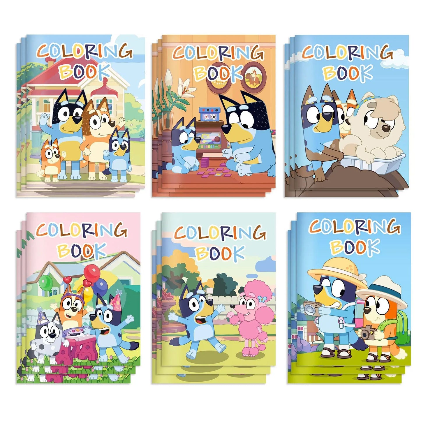 Animated Bluey Bluey Color Diy Coloring Book Party Cartoon Color Graffiti Book Painting Book Children's Toy Gifts