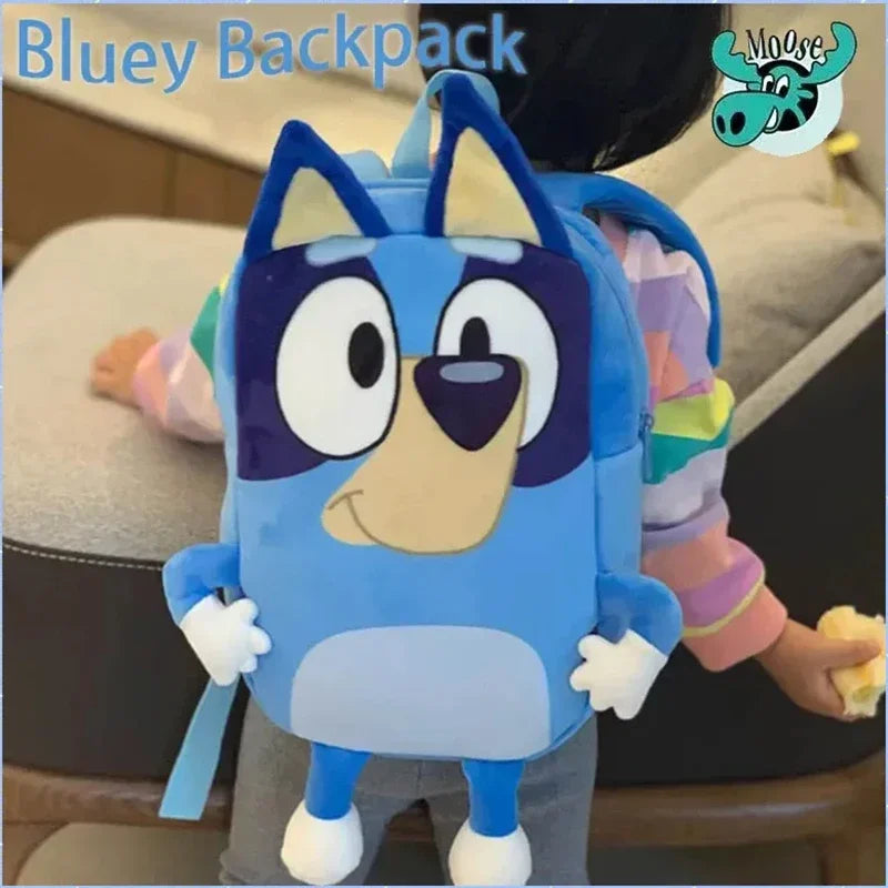 Bluey Family Cosplay Kindergarten Children's Cartoon School Bag Bluebin Dog Backpack Kawaii Blue Orange Dog Backpack Children's