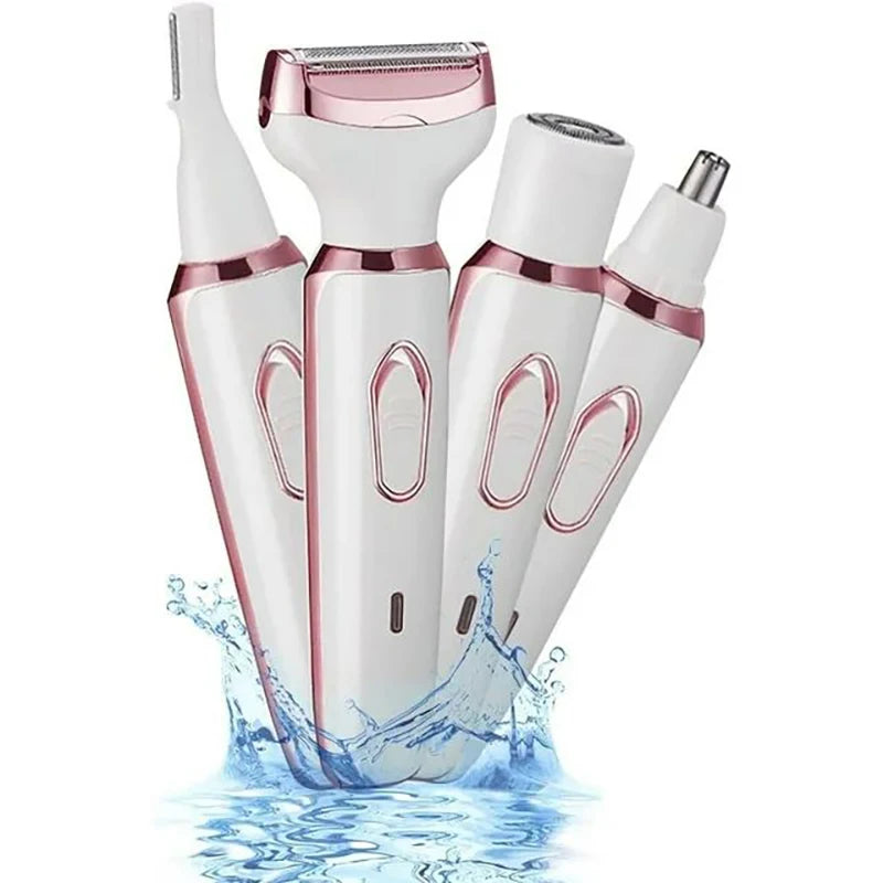 Electric Hair Removal Device Four in One Waterproof Razor Body Painless Hair Removal Device USB Charging Low Noise Beauty Tool