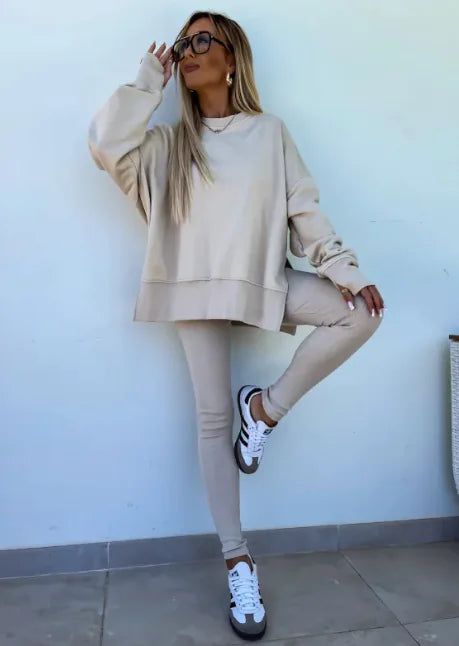 Casual Split Sweater Set