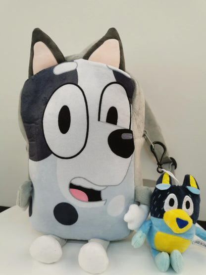 Moose Bluey Kindergarten Children Schoolbag Cartoon Bluey Family Plush Backpack Picnic And Travel Photo Snack Bag Children Gifts