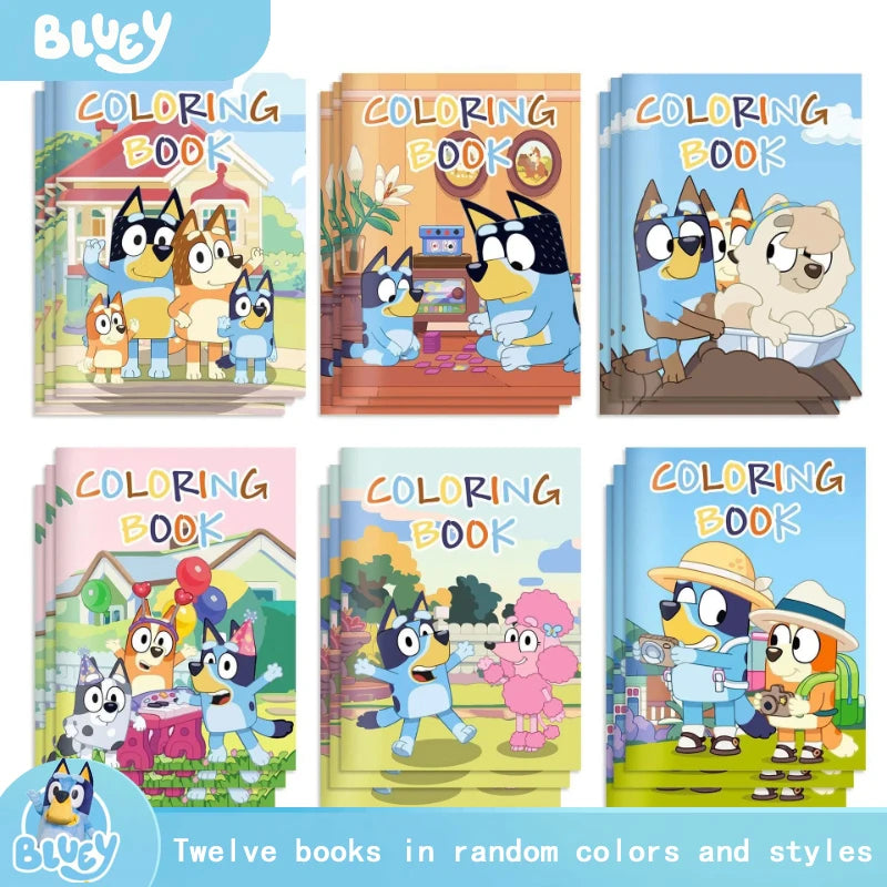 Animated Bluey Bluey Color Diy Coloring Book Party Cartoon Color Graffiti Book Painting Book Children&
