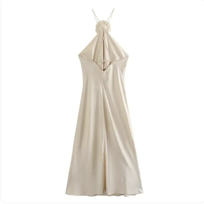 Summer Halter Dress with Applique