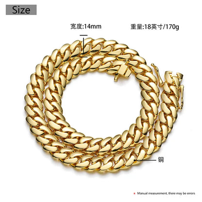 10mm-22mm wide Hip Hop Bling Gold Color Round Miami Curb Cuban Link Chain Bracelets for Men Rapper Jewelry Drop Shipping