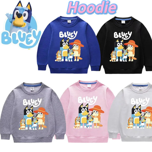 Bluey's New Children's Spring And Autumn Round Neck Sports Sweatshirt Children's Long-sleeved Casual Tops For Boys And Girls