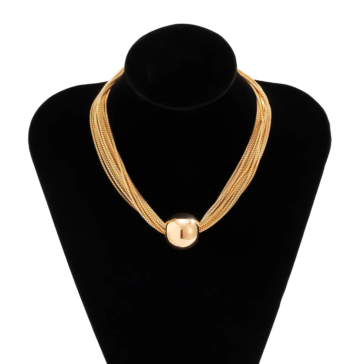 2022 Punk Style Gold Color Metal Multilayer Box Chain Clavicle Necklace Ladies Hip Hop Round Necklaces Men Fashion Girls Jewelry