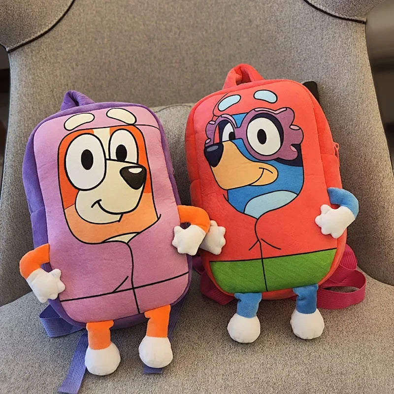 Bluey Family Cosplay Kindergarten Children's Cartoon School Bag Bluebin Dog Backpack Kawaii Blue Orange Dog Backpack Children's