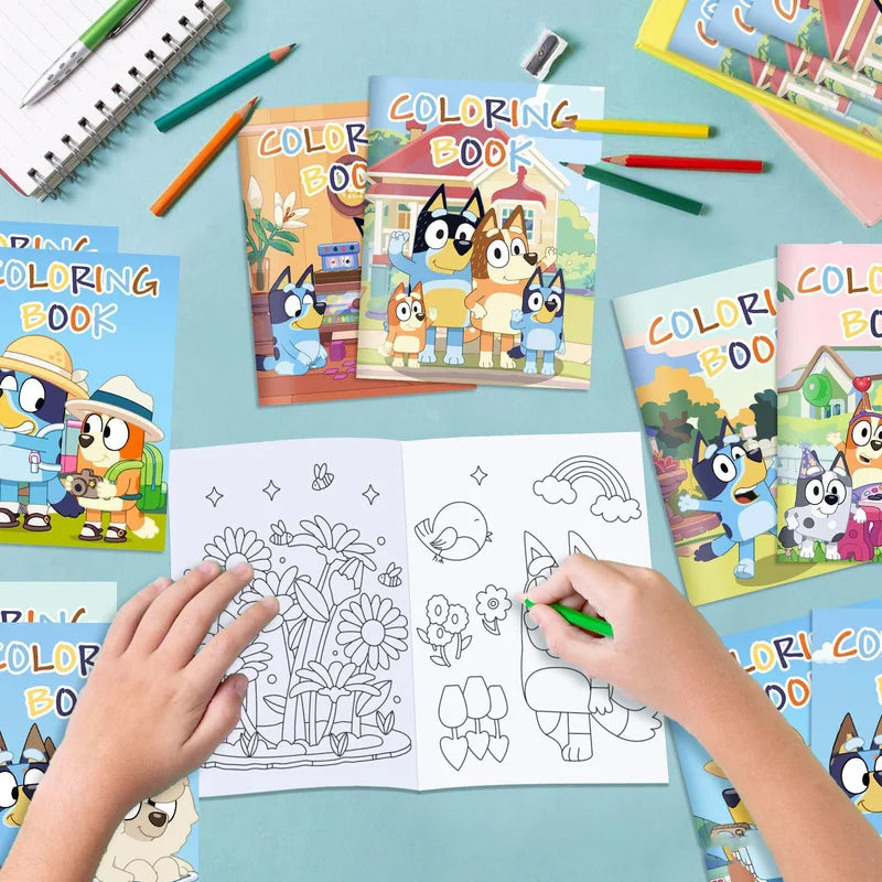 Animated Bluey Bluey Color Diy Coloring Book Party Cartoon Color Graffiti Book Painting Book Children&