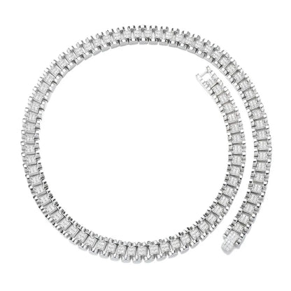 D&amp;Z New 10mm Iced Out Watch Band Cuban Link Chain Necklace Brass Material Iced Out Bling AAA CZ Stones For Men Women Jewelry