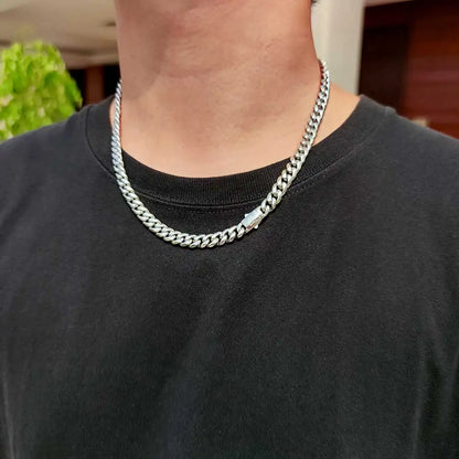 Hip Hop Stainless Steel Cuban Link Chain Necklace For Men Women Cuban Bracelet Jewelry Custom Logo On Front Back