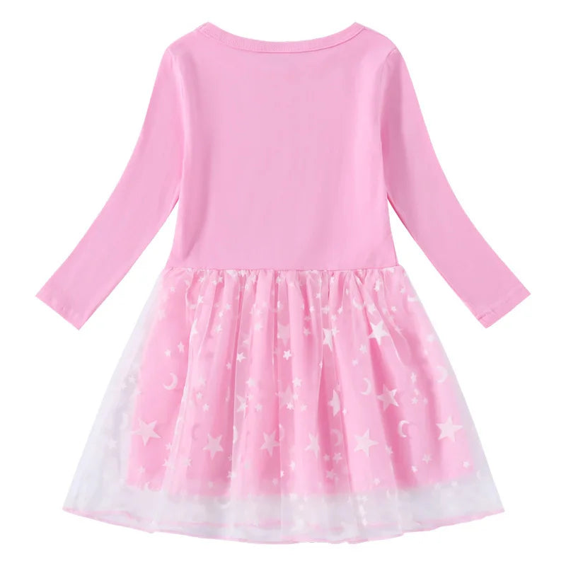 Animation Peripheral Long Sleeved Princess Dress Cute Star Long Sleeved Dress Bluey Pure Cotton Children&