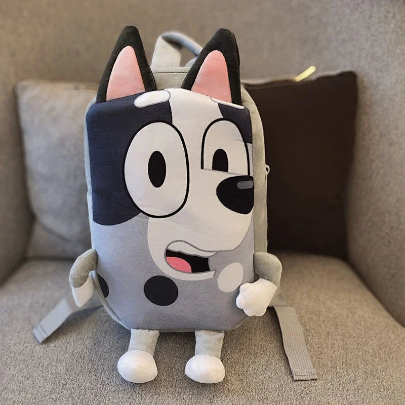 Bluey And Bingo Plush Backpack Anime Figure Muffin Dog Models Cartoon Fashion Mini Schoolbag Storage Bag Gift For Children