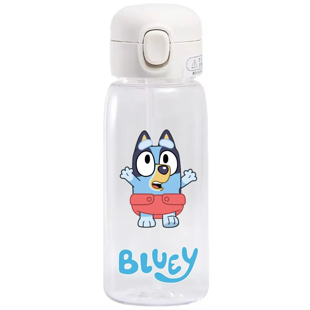 Bluey Straw Water Bottle Large Capacity Plastic Water Cup Portable Drink Bottle Outdoor Sports  Childrens Drinking Water Bottle