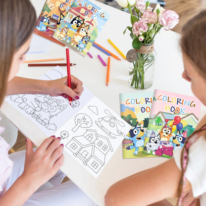 Animated Bluey Bluey Color Diy Coloring Book Party Cartoon Color Graffiti Book Painting Book Children&
