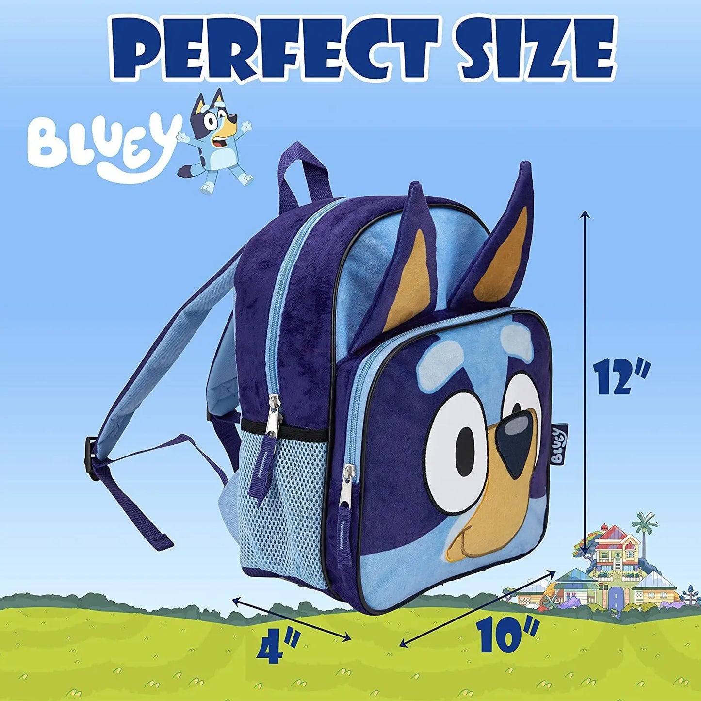 Bluey Dog Backpack Blue Purple Plush Simple Oxford Cloth Schoolbag Pocket Education Bingo Dog Schoolbag Children Christmas Gift