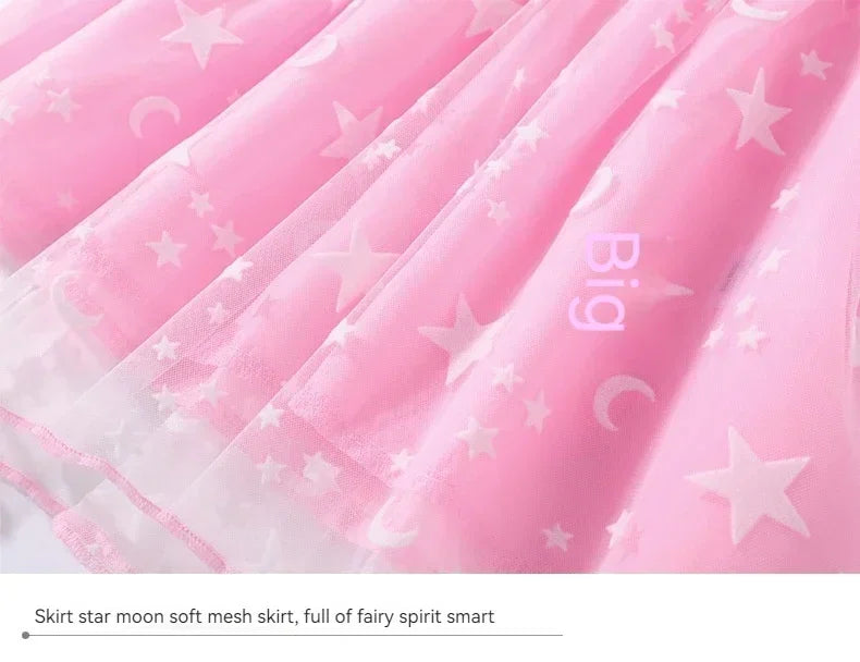 Animation Peripheral Long Sleeved Princess Dress Cute Star Long Sleeved Dress Bluey Pure Cotton Children&