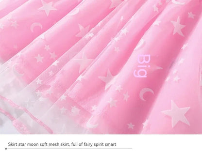 Animation Peripheral Long Sleeved Princess Dress Cute Star Long Sleeved Dress Bluey Pure Cotton Children&