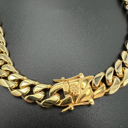 12mm 18K Gold 5-Layer Plated Premium Durable Cuban Chain (Stylish Buckle)