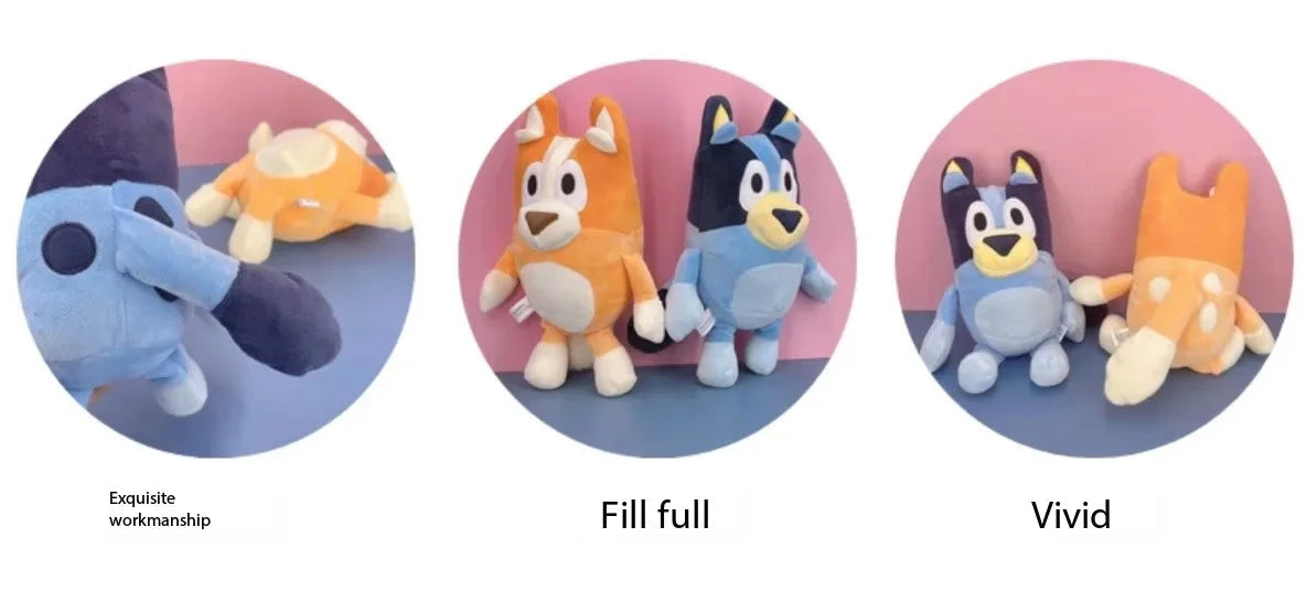 28cm 17cm Bluey Family Plush Toys Cute Simulation Pet Dog Patrol Bingo Sister Kawai Plush Children&