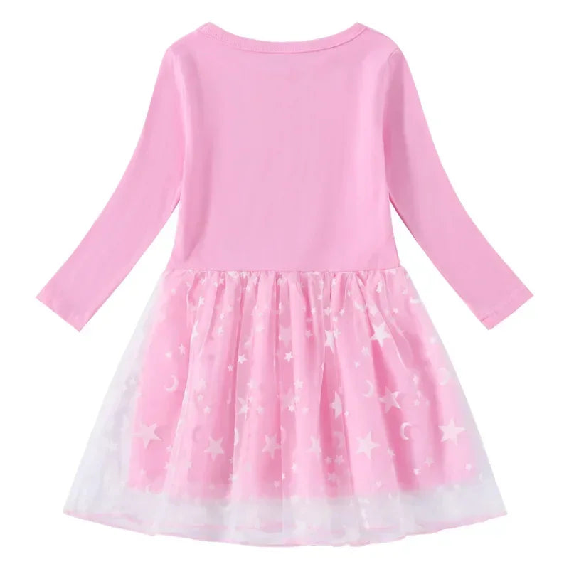 Animation Peripheral Long Sleeved Princess Dress Cute Star Long Sleeved Dress Bluey Pure Cotton Children&