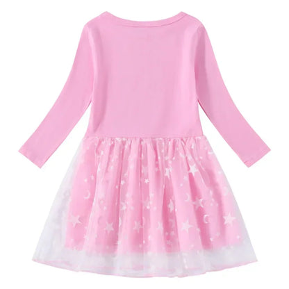 Animation Peripheral Long Sleeved Princess Dress Cute Star Long Sleeved Dress Bluey Pure Cotton Children&
